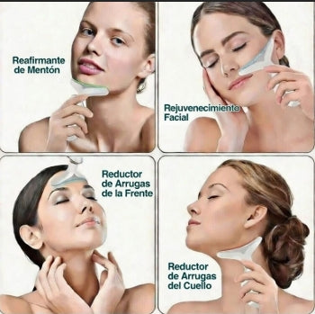 Masajeador de cara, cuello y papada con vibración y LED